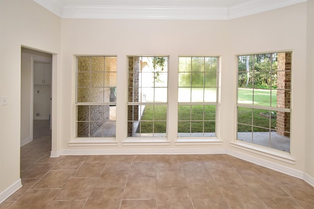 interior space with crown molding