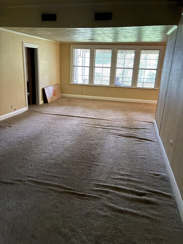 2515 Glenwood Dr, Port Arthur, TX 77642 - carpeted empty room featuring plenty of natural light and crown molding
