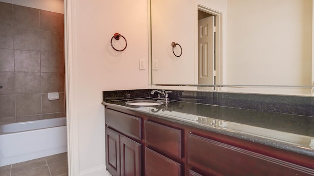 2650 Cedar Spgs, Port Arthur, TX 77640 - full bathroom with vanity, tile patterned floors, and shower / bathtub combination