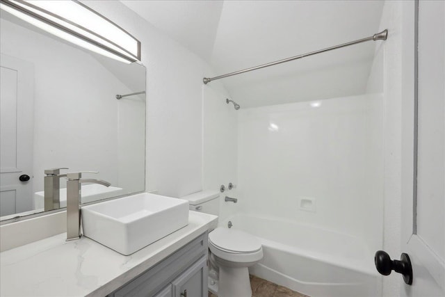 6635 Griffing Rd, Beaumont, TX 77708 - bathroom with toilet, vanity, and shower / washtub combination
