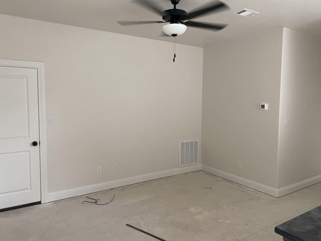 spare room featuring ceiling fan