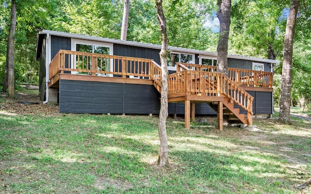 rear view of house with a deck