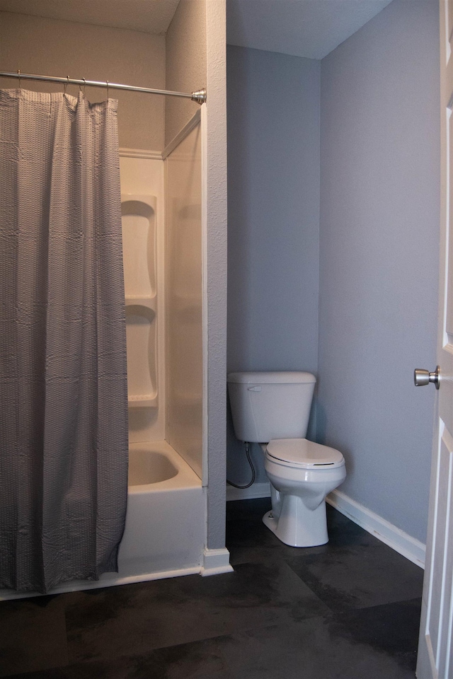 2716 22nd St, Port Arthur, TX 77640 - full bath with toilet and shower / bathtub combination with curtain