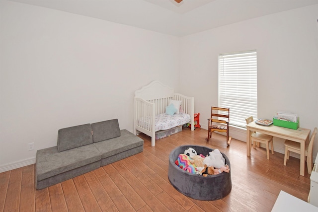 bedroom featuring light hardwood / wood-style floors