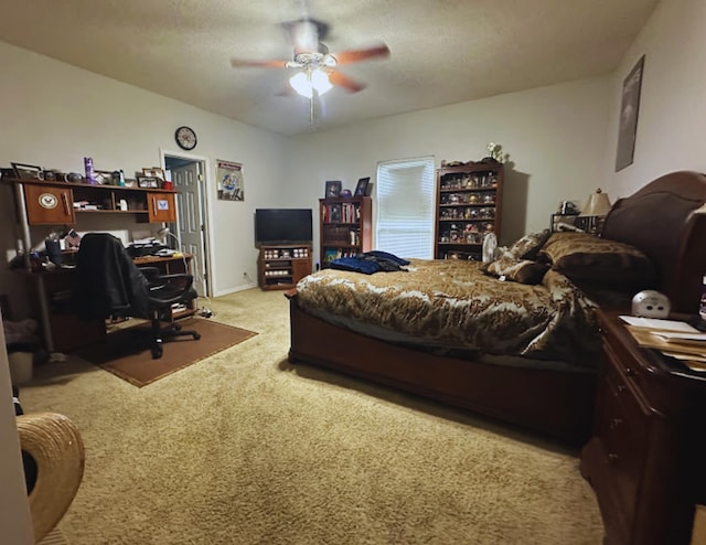 8135 Dawn Dr, Beaumont, TX 77705 - bedroom with carpet flooring, a desk, and ceiling fan