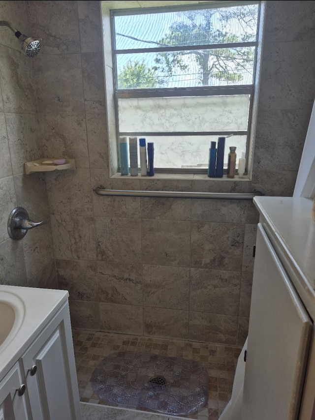 301 Morrell Blvd, Orange, TX 77630 - full bath featuring vanity and a tile shower