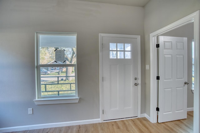 entrance foyer featuring light hardwood / wood-style floors