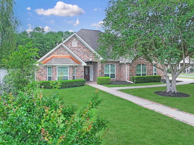 3760 Seminole Dr, Beaumont, TX 77707 - view of front facade with brick siding and a front lawn