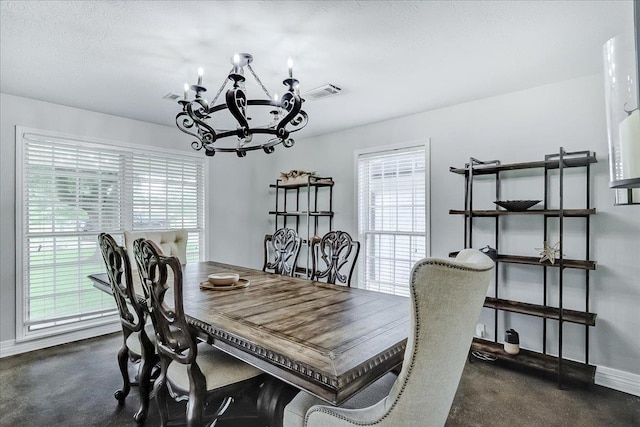109 Twin Pines Cir, Beaumont, TX 77705 - dining space featuring a chandelier, healthy amount of natural light, and baseboards