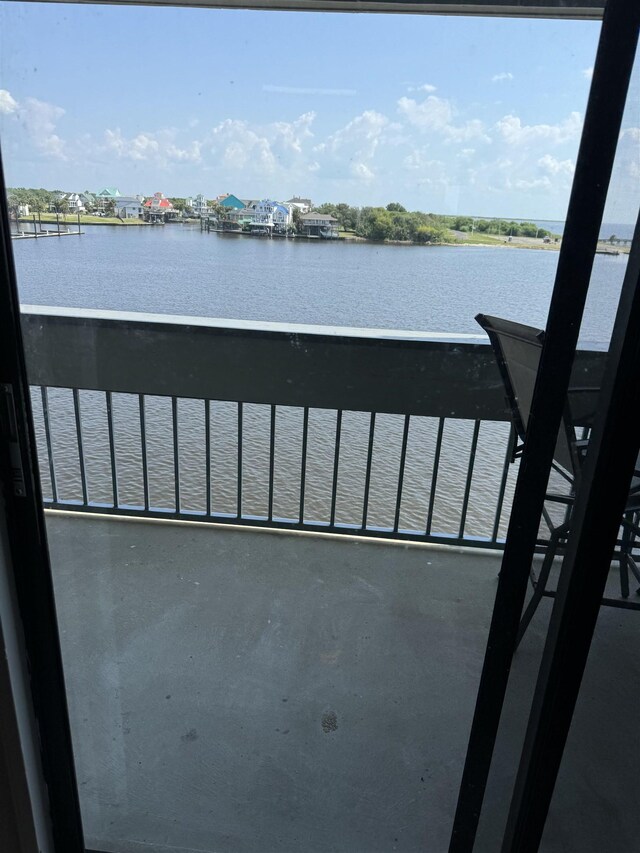 balcony with a water view