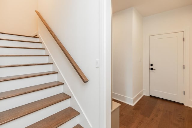 3570 Lily Ln, Beaumont, TX 77713 - staircase featuring wood finished floors and baseboards
