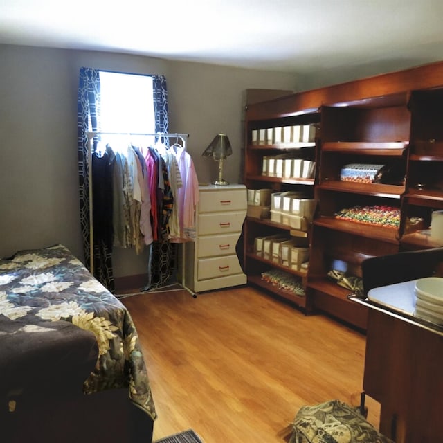 bedroom featuring light wood-type flooring