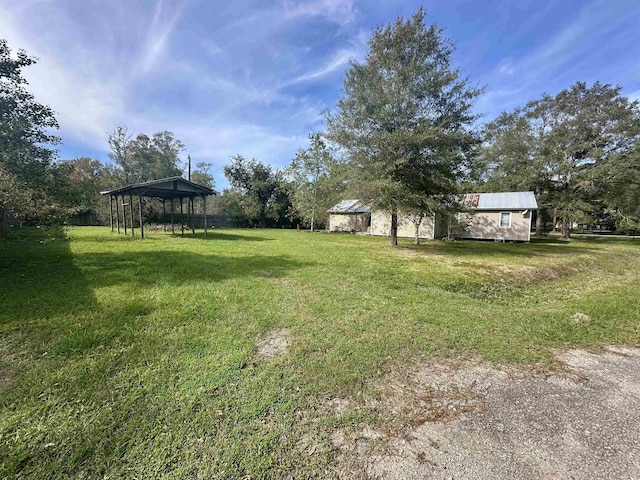 view of yard with a gazebo