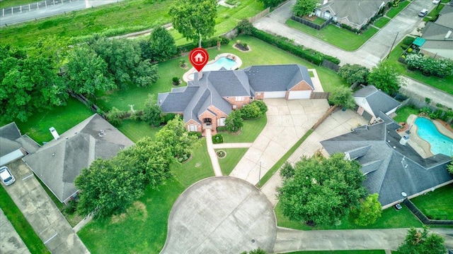 3495 Briar Way, Beaumont, TX 77706 - aerial overview of property's location featuring a pool area