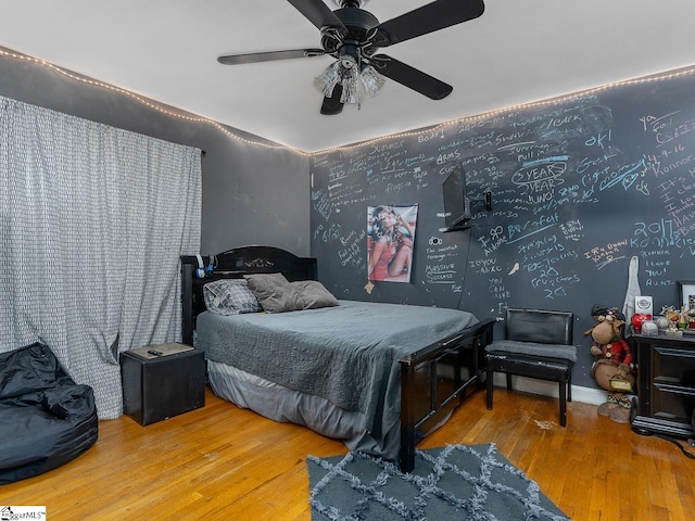 201 White Oak Rd, Woodruff, SC 29388 - bedroom featuring ceiling fan and light hardwood / wood-style flooring