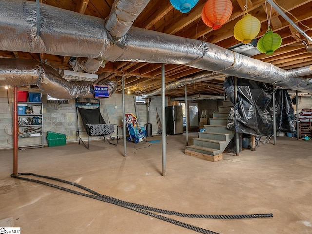 201 White Oak Rd, Woodruff, SC 29388 - basement featuring black fridge