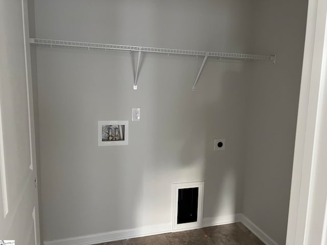 laundry room with washer hookup and hookup for an electric dryer