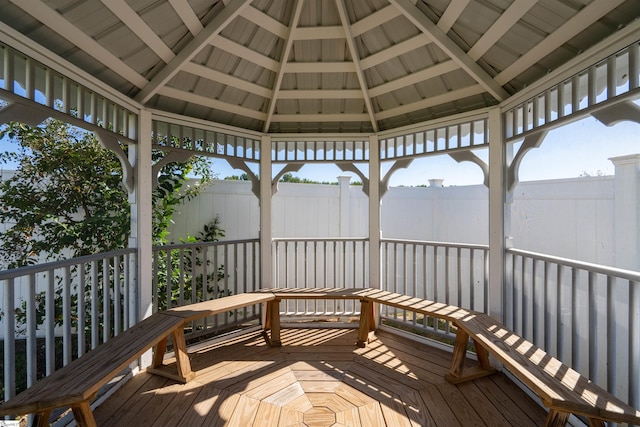 deck featuring a gazebo