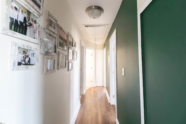 hallway featuring hardwood / wood-style floors