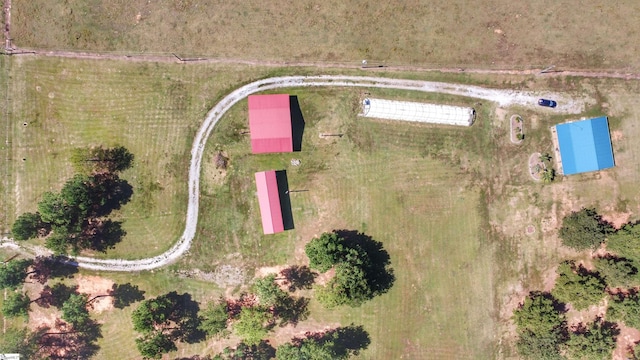 drone / aerial view featuring a rural view