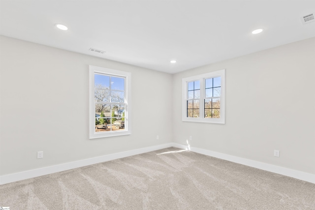 empty room featuring carpet flooring and a wealth of natural light