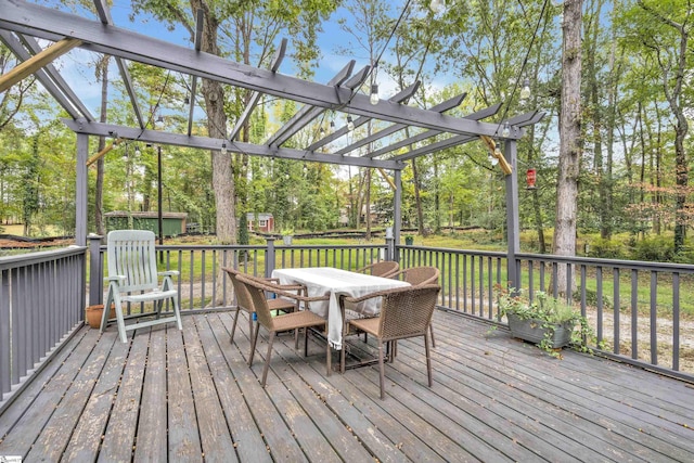 deck featuring a pergola