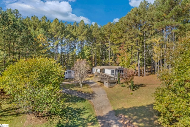 view of front of property featuring a deck