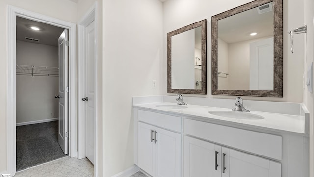 bathroom featuring vanity and tile patterned floors