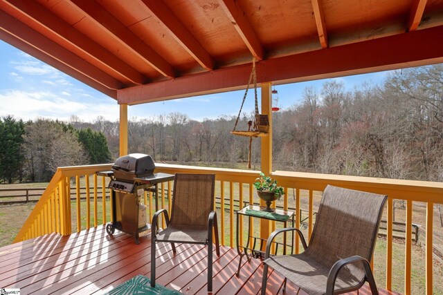 728 Tall Oak Trl, Seneca, SC 29678 - wooden deck with grilling area