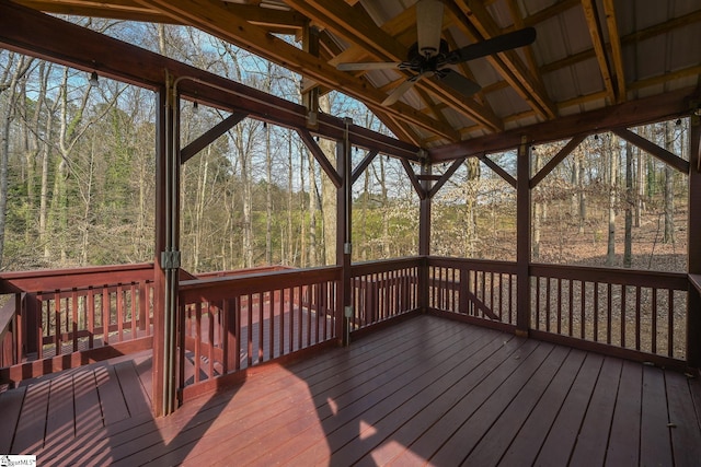 deck featuring ceiling fan