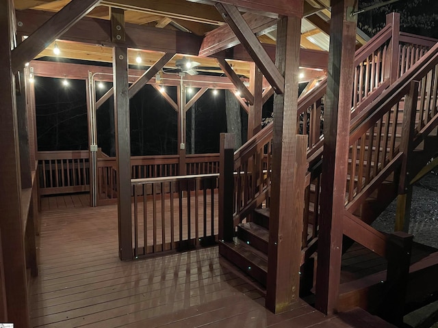 wine cellar featuring dark hardwood / wood-style floors