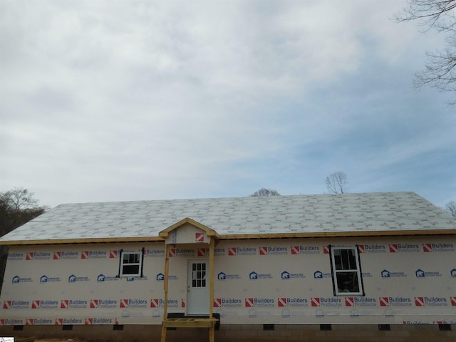 view of unfinished property