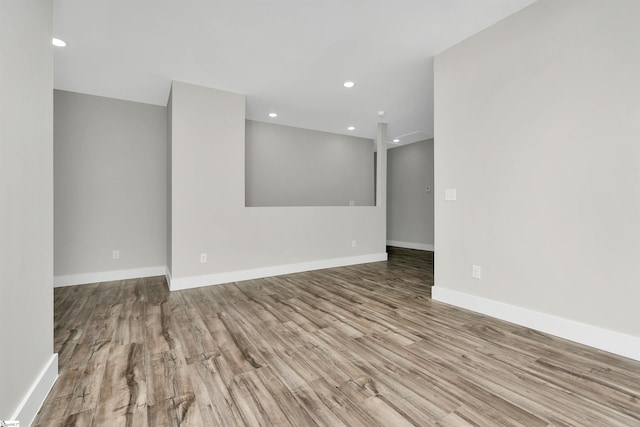 unfurnished room featuring light wood-type flooring