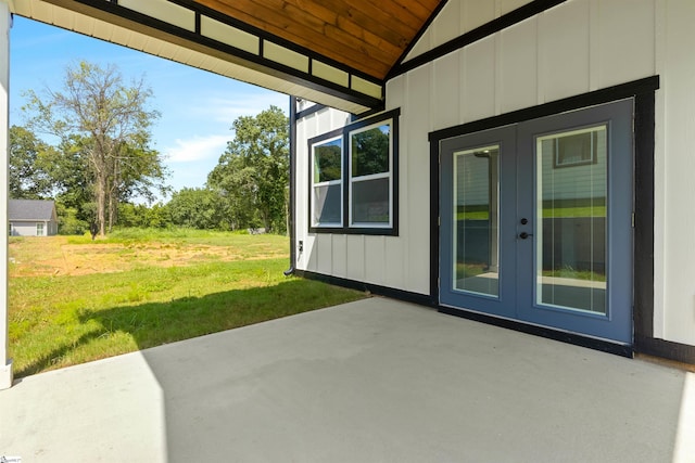 view of terrace with french doors