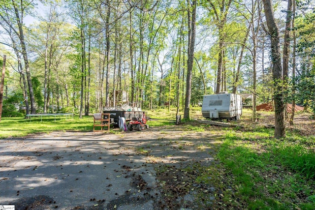 view of yard with an outdoor structure