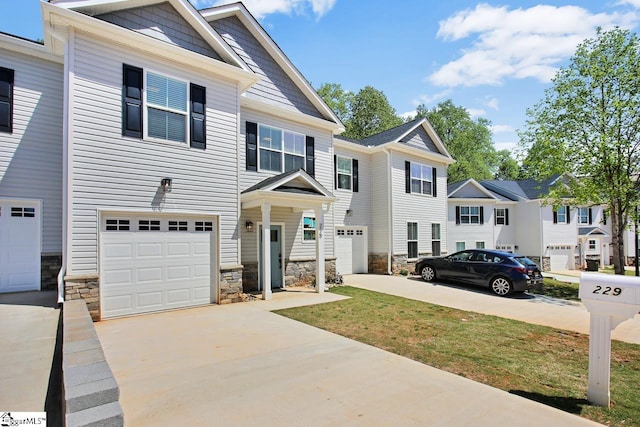 view of front of house with a garage