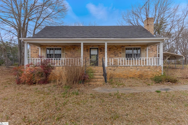 view of front of home with covered porch