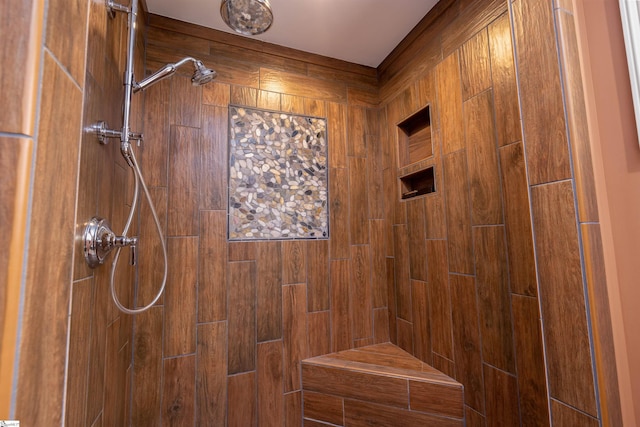 bathroom featuring a shower