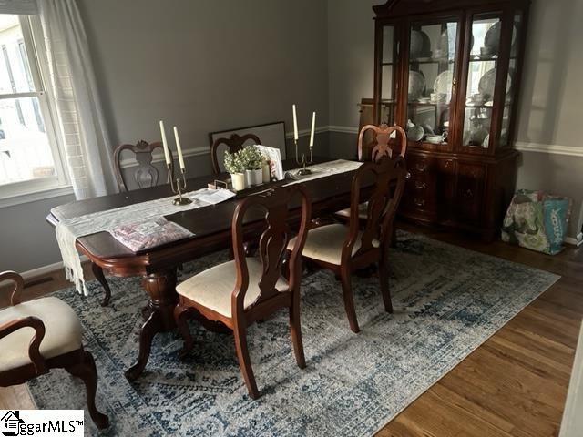 dining area featuring hardwood / wood-style flooring