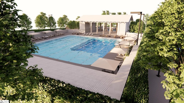 view of pool with a patio area