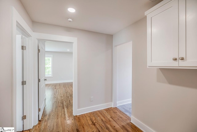 hallway featuring light hardwood / wood-style floors