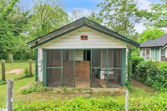 exterior space with a sunroom