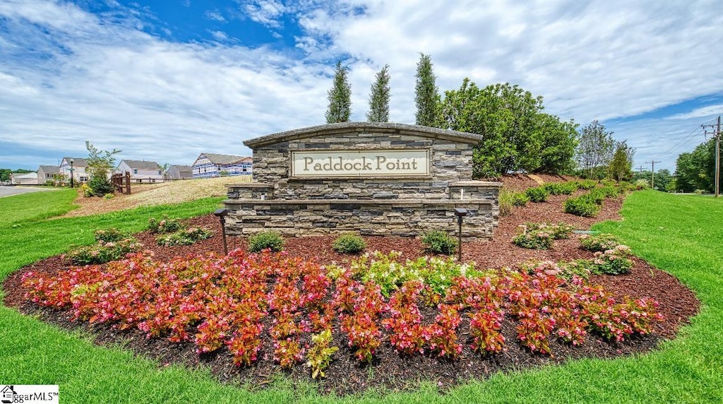 view of community sign