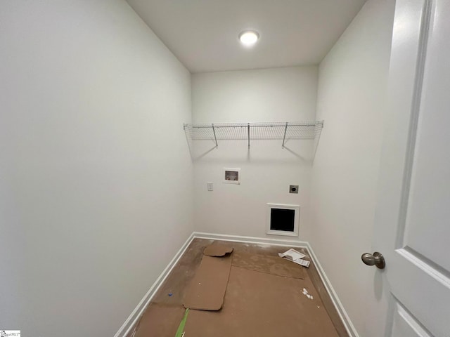 laundry area featuring electric dryer hookup and washer hookup