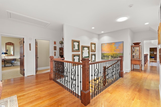 hall featuring light hardwood / wood-style flooring