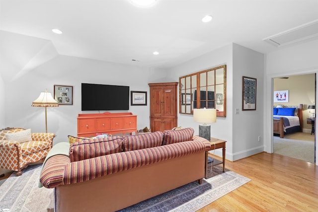 living room featuring wood-type flooring