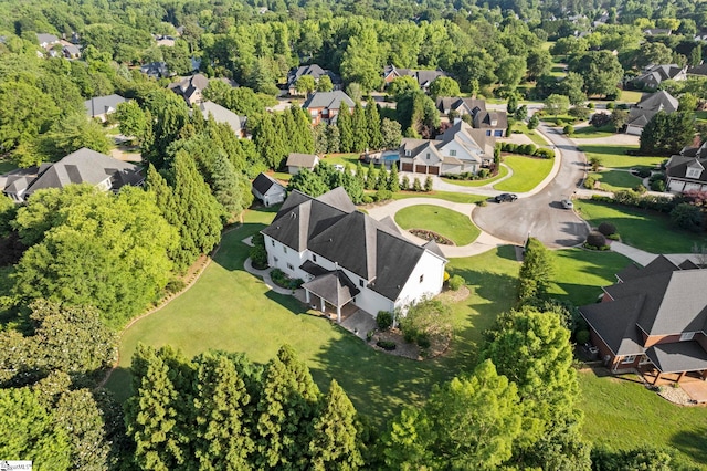 drone / aerial view with a residential view