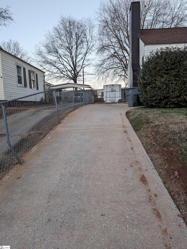 exterior space featuring a carport