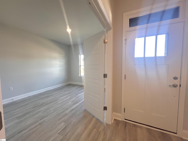 foyer entrance featuring light hardwood / wood-style floors