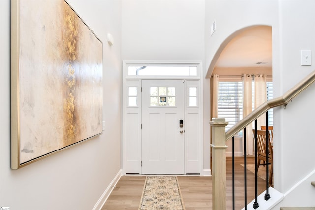 entrance foyer featuring light hardwood / wood-style flooring